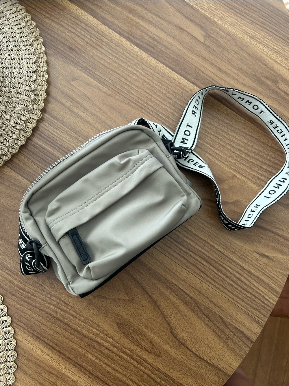 Tommy Hilfiger Mini Crossbody Bag in Light Taupe with Branded Strap